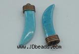 NGP4517 12*50mm - 12*55mm horn blue turquoise pendants wholesale