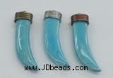 NGP4528 15*55mm - 15*60mm horn blue turquoise pendants wholesale