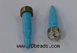 NGP4542 15*52mm bullet-shaped white howlite turquoise pendants