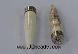 NGP4544 15*62mm bullet-shaped white howlite turquoise pendants