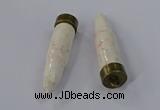 NGP4545 15*62mm bullet-shaped white howlite turquoise pendants