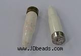 NGP4546 15*56mm bullet-shaped white howlite turquoise pendants