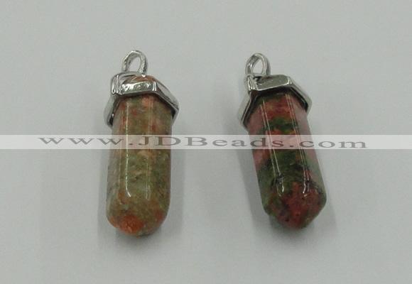 NGP5014 8*30mm sticks unakite gemstone pendants wholesale