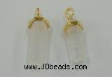 NGP5026 8*30mm sticks white crystal gemstone pendants wholesale