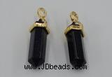 NGP5032 8*30mm sticks blue goldstone pendants wholesale