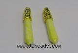 NGP5444 10*65mm sticks lemon jade gemstone pendants wholesale