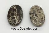 NGP5501 35*55mm oval rainforest agate pendants wholesale