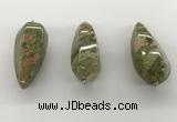 NGP5555 14*40mm - 23*58mm teardrop unakite gemstone pendants