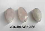 NGP5566 18*40mm - 23*58mm teardrop rose quartz pendants