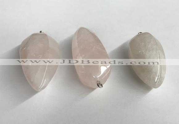 NGP5566 18*40mm - 23*58mm teardrop rose quartz pendants