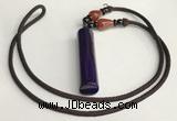 NGP5704 Agate tube pendant with nylon cord necklace