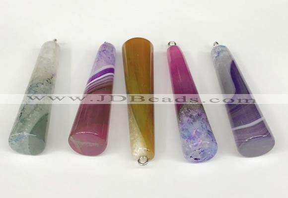 NGP5721 14*55mm cone agate gemstone pendants wholesale