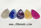 NGP5726 30*50mm flat teardrop agate pendants wholesale