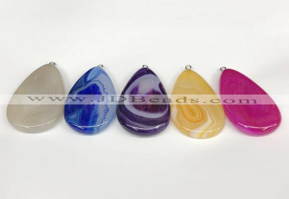 NGP5726 30*50mm flat teardrop agate pendants wholesale