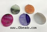 NGP5730 30*40mm oval agate gemstone pendants wholesale