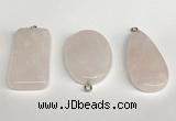 NGP5763 20*40mm - 25*35mm freefrom rose quartz pendants