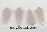 NGP5766 14*50mm teardrop rose quartz pendants wholesale