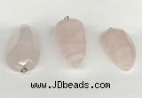 NGP5771 22*48mm - 25*55mm flat teardrop rose quartz pendants