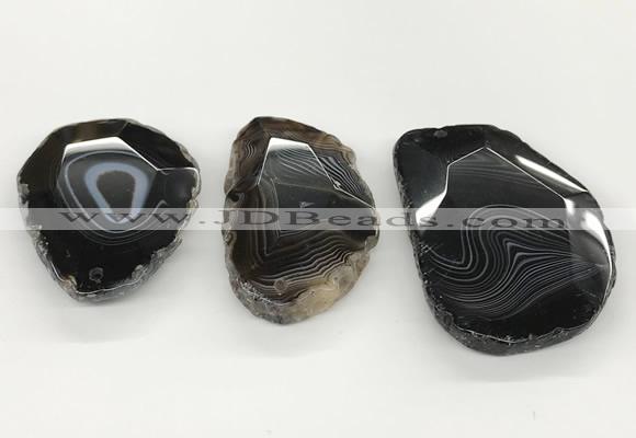 NGP5788 30*55mm - 45*65mm faceted freeform agate slab pendants