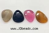 NGP5821 32*50mm faceted oval agate gemstone pendants wholesale