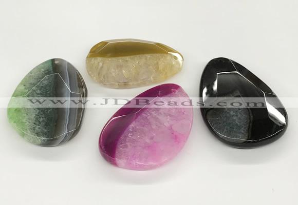 NGP5822 35*55mm - 40*60mm faceted freeform agate gemstone pendants