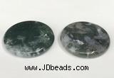 NGP5831 50mm flat round agate gemstone pendants wholesale