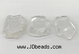 NGP5841 35*55mm - 45*65mm faceted freeform white crystal pendants