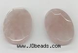 NGP5845 35*55mm faceted oval rose quartz pendants wholesale