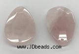 NGP5847 35*55mm faceted flat teardrop rose quartz pendants wholesale