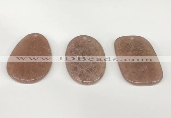 NGP5853 35*55mm freeform strawberry quartz pendants wholesale