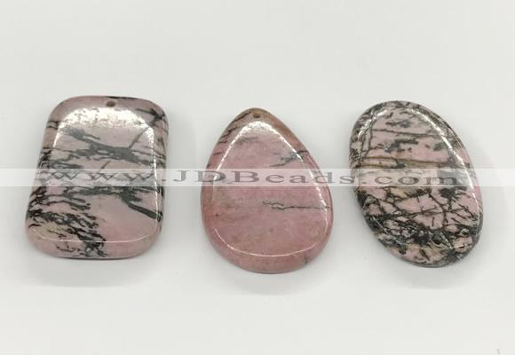 NGP5868 30*50mm freeform rhodonite pendants wholesale