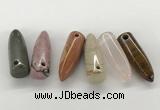 NGP5876 12*38mm cone mixed gemstone pendants wholesale