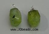 NGP6014 18*30mm - 22*35mm freeform green rutilated quartz pendants