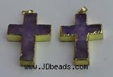 NGP6042 30*40mm - 35*45mm cross amethyst pendants