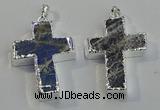 NGP6049 30*40mm - 35*45mm cross labradorite pendants