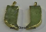 NGP6052 15*40mm - 18*45mm horn green rutilated quartz pendants