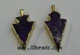 NGP6065 20*40mm - 25*45mm arrowhead amethyst pendants