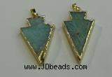 NGP6066 20*40mm - 25*45mm arrowhead amazonite pendants