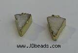 NGP6073 20*25mm - 25*35mm triangle druzy quartz pendants