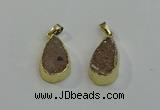 NGP6079 15*25mm – 18*30mm flat teardrop druzy agate pendants