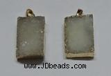 NGP6094 20*30mm – 22*35mm rectangle druzy quartz pendants