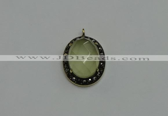 NGP6100 20*25mm - 22*30mm oval lemon quartz pendants wholesle