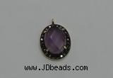 NGP6101 20*25mm - 22*30mm oval amethyst pendants wholesle