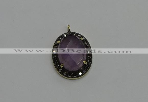 NGP6101 20*25mm - 22*30mm oval amethyst pendants wholesle