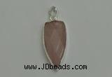 NGP6111 12*35mm - 15*40mm arrowhead rose quartz pendants