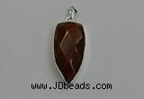 NGP6113 12*35mm - 15*40mm arrowhead red rabbit hair pendants