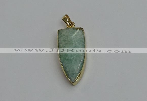 NGP6122 12*35mm - 15*40mm arrowhead amazonite pendants