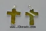 NGP6157 25*40mm - 30*40mm cross agate gemstone pendants