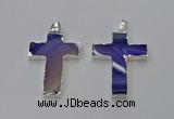 NGP6158 25*40mm - 30*40mm cross agate gemstone pendants