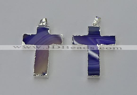 NGP6158 25*40mm - 30*40mm cross agate gemstone pendants